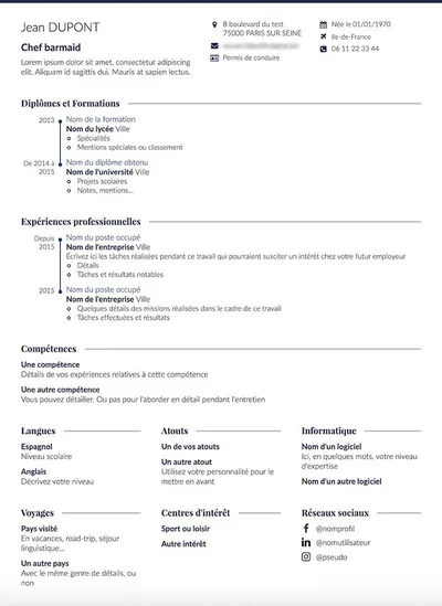 Modèle Lignes