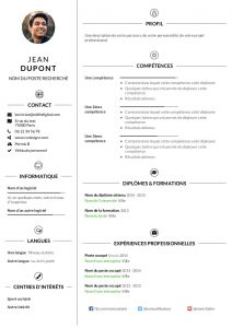 Modèle d'un CV thématique réalisé sur CVDesignR