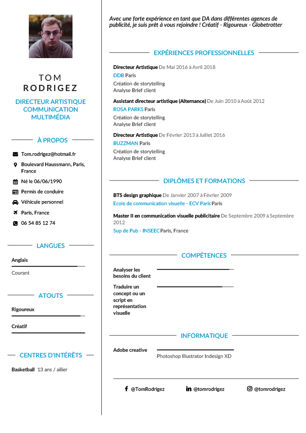 Modèle de CV Perspective
