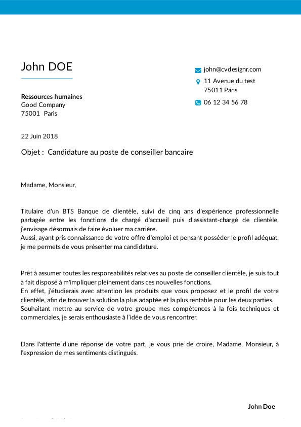 Exemple de CV avec score ATS