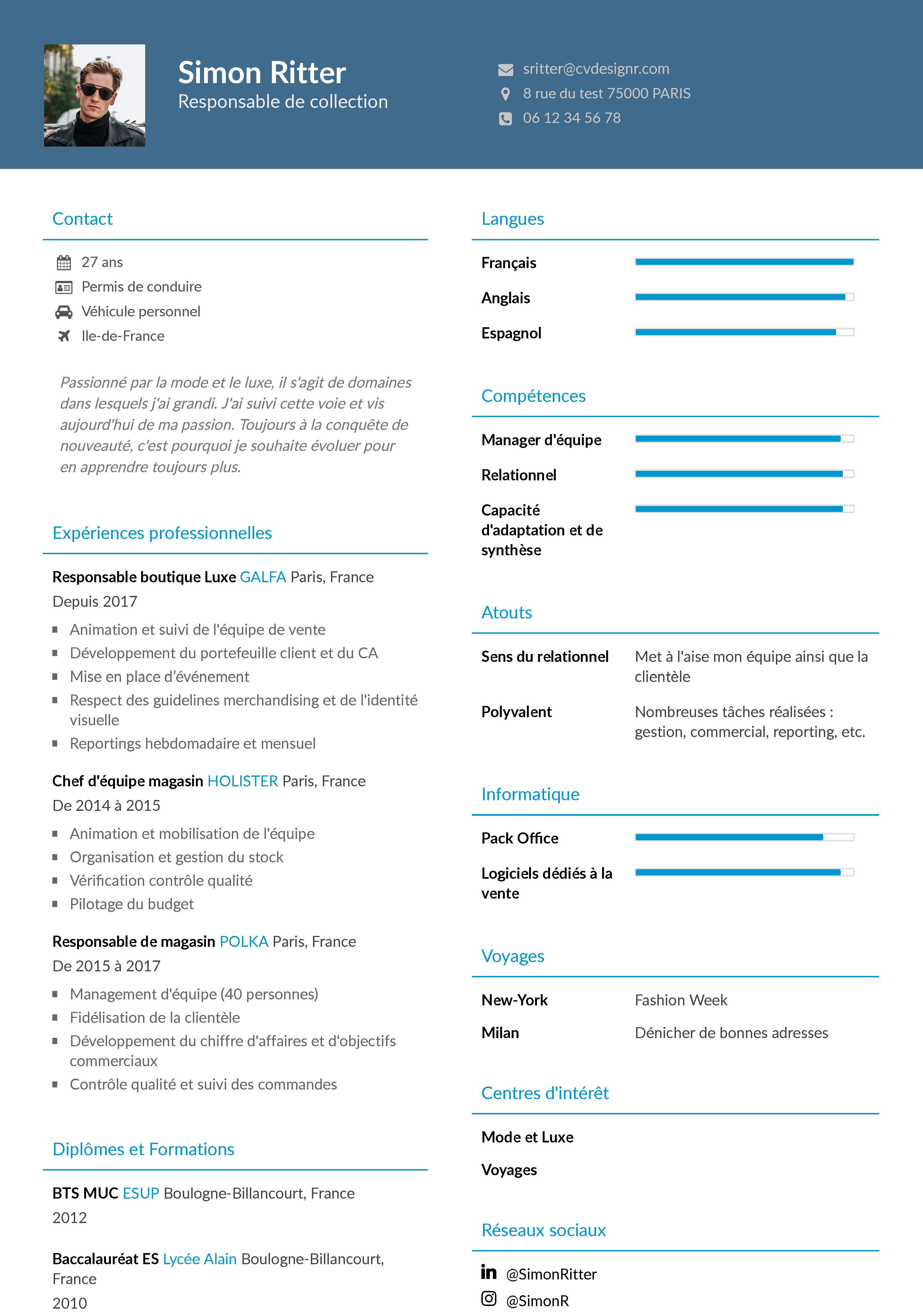Modèle de CV SÉRAC