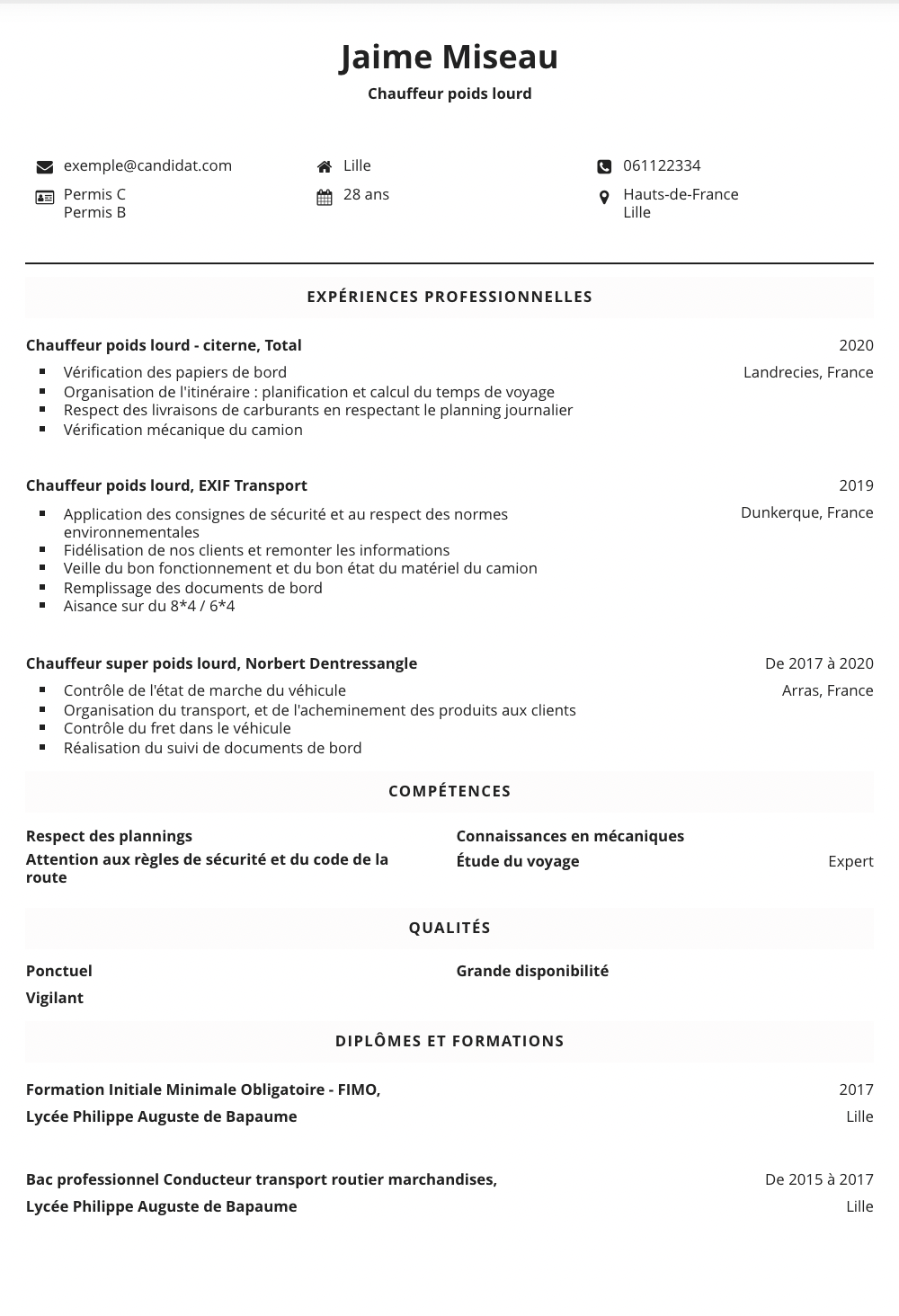 Exemple Cv Chauffeur S n gal Comment R diger Un CV Au S n gal LWXFAE